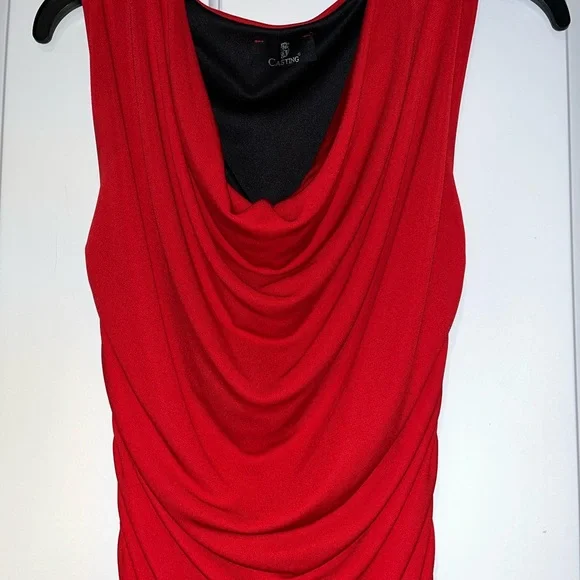 Casting women’s small red cocktail dress size T1 (2-4) - Picture 4 of 14